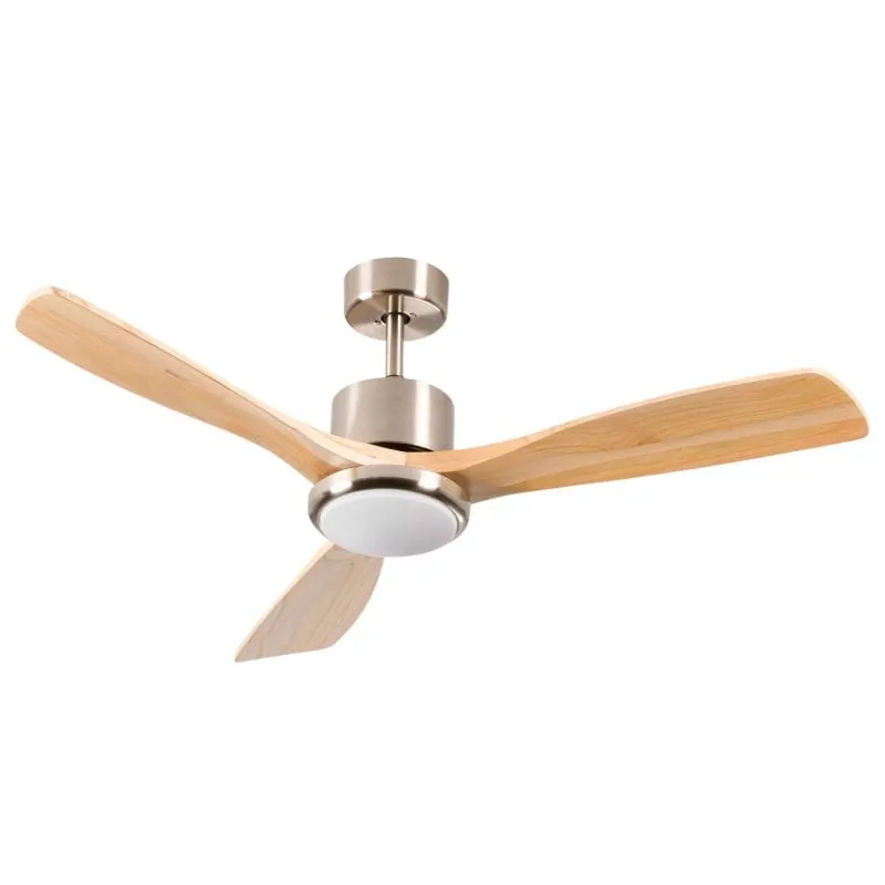 7H Dayron Alaska Ventilador de Techo con Luz LED y Mando 56W Madera Natural 26058