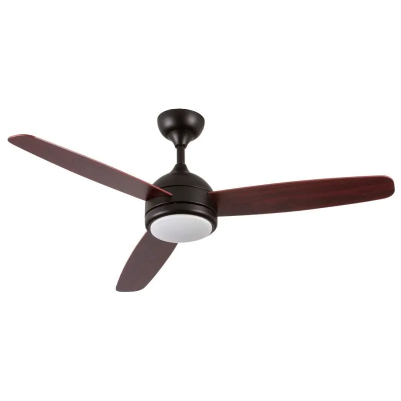 7H Dayron Vermont Ventilador de Techo con Luz LED y Mando 56W Madera Oscura 26057