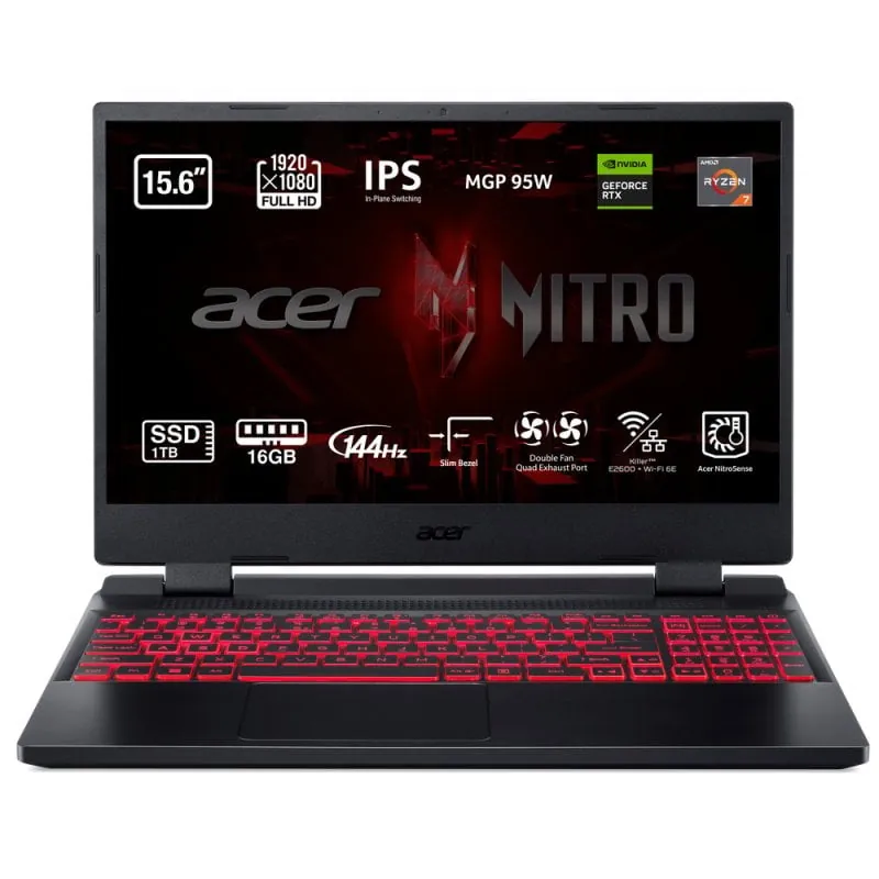 Acer Nitro 5 AN515-47-R6UV AMD Ryzen 7 7735HS/16GB/1TB SSD/RTX 3050Ti/15.6" NH.QL8EB.00E