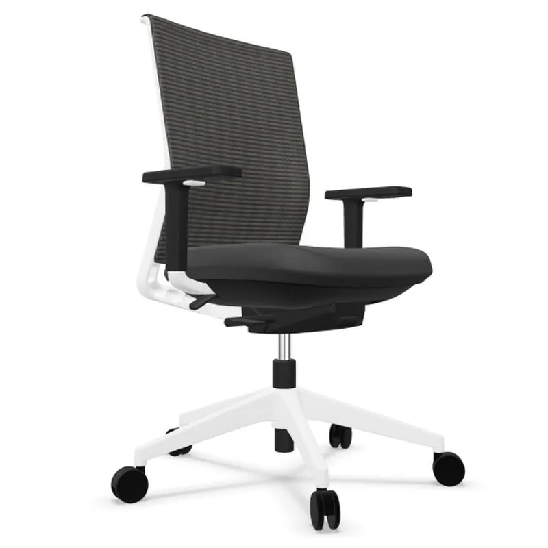 Actiu Stay Serie 30 Silla de Oficina Respaldo Tejido Técnico Harlequin Blanca/Negra 910112T82
