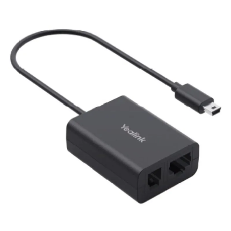 Adaptador EHS Yealink EHS62 para auriculares con cable, compatible con teléfonos IP, color negro EHS62