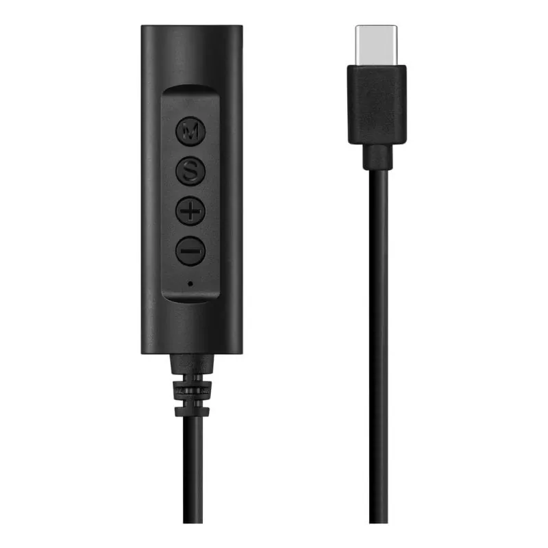 Adaptador Sandberg 136-73 con cable USB-C a Jack 3,5 mm, control de volumen y micrófono, negro 136-73