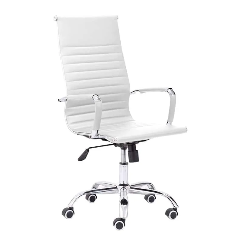 Adec Letter Silla de Oficina Simiel Piel Blanca 66100024818
