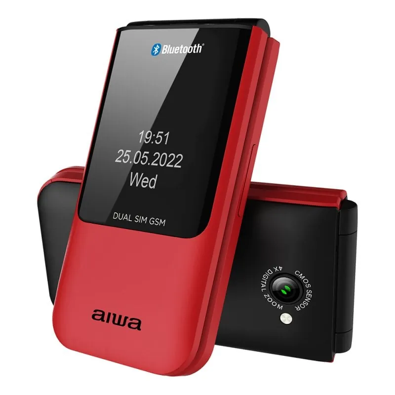 Aiwa FP-24RD teléfono móvil 6,1 cm (2.4 pulgadas pulgadas) 91,7 g Negro, Rojo Característica del teléfono