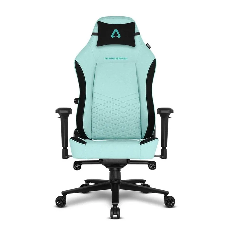 Alpha Gamer Alegra Silla Gaming de Tela con Soporte Lumbar Ajustable Verde/Negra AGALEGRA-F-GRN