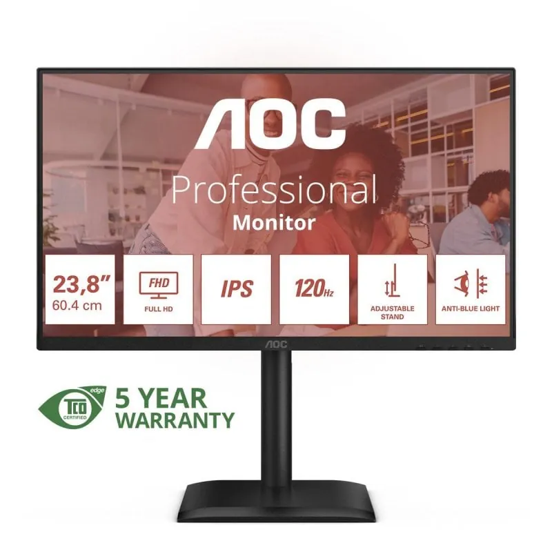 AOC 24E4U 23.8" LED IPS Full HD 120Hz Ajuste altura FreeSync USB Altavoces 24E4U