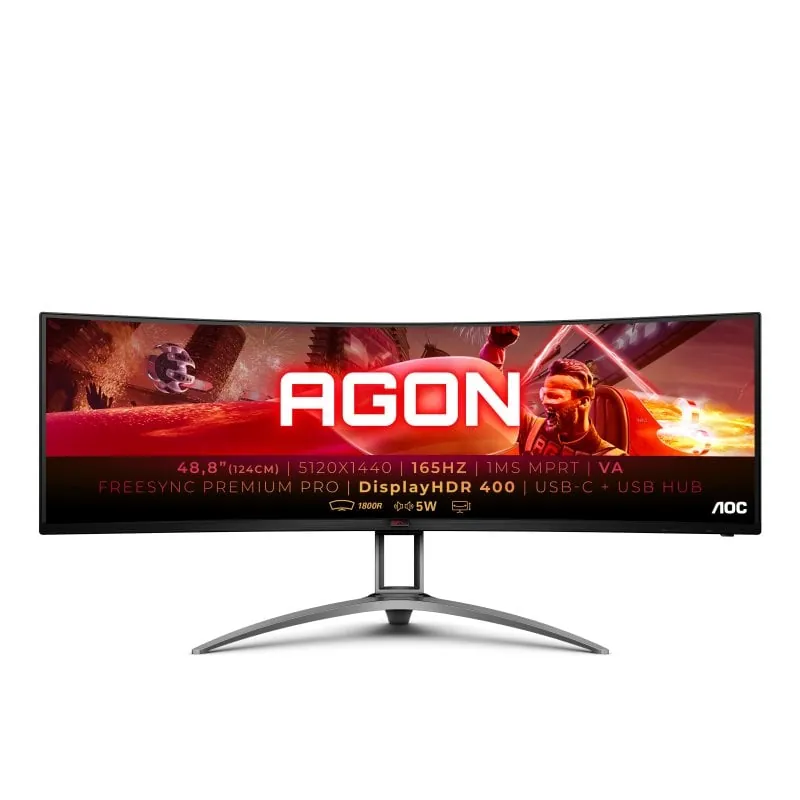 AOC AG493UCX2 48.8" LED Dual QHD 165Hz USB-C FreeSync Premium Pro Curva AG493UCX2