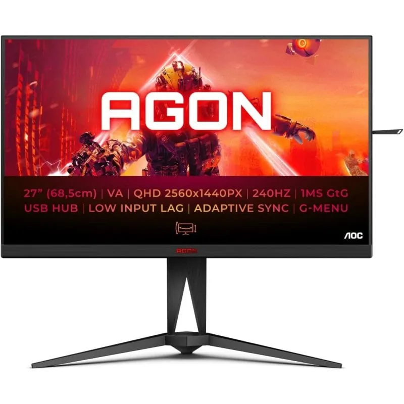AOC AGON AG275QZN/EU 27" LED VA QHD 240Hz Altura Ajustable HDR400 FreeSync Premium AG275QZN/EU