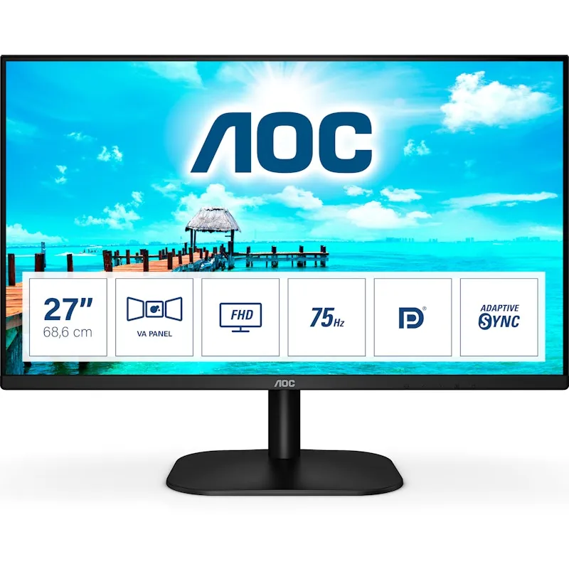 AOC B2 27B2QAM LED display 68,6 cm (27 pulgadas pulgadas) 1920 x 1080 Pixeles Full HD Negro 