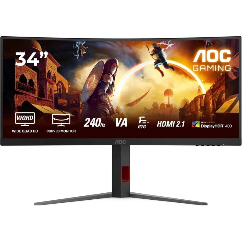 AOC CU34G4Z 34" Fast VA UltraWide QHD 240Hz HDR400 Adaptive Sync Curvo CU34G4Z