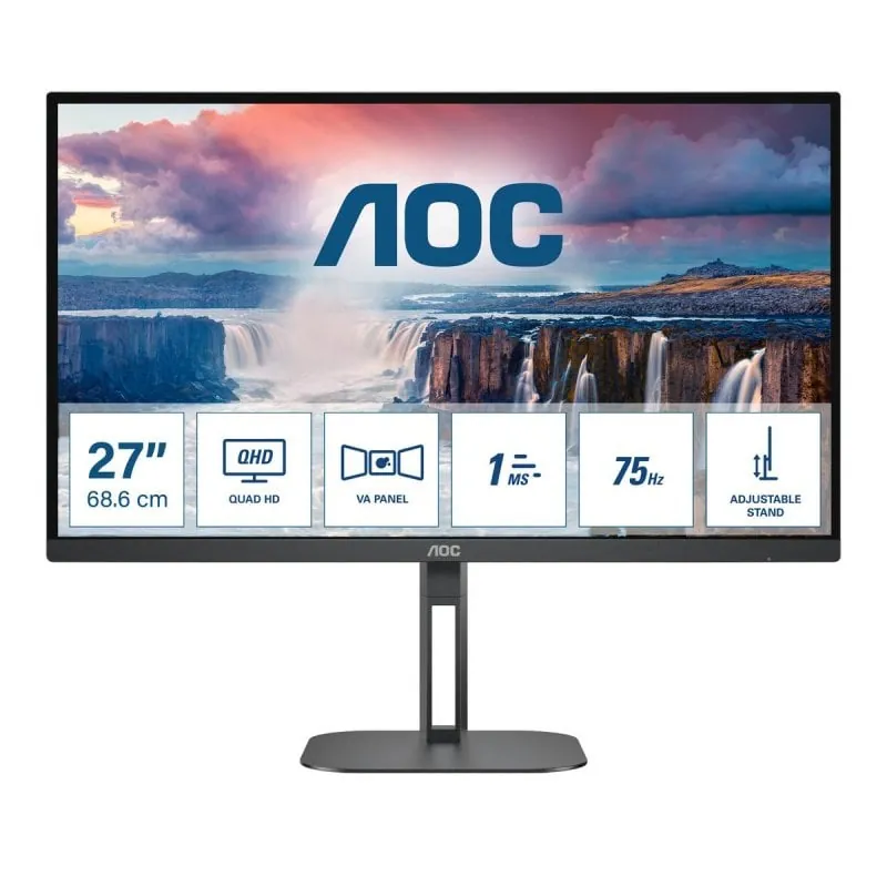 AOC V5 Q27V5N 68,6 cm (27 pulgadas pulgadas) 2560 x 1440 Pixeles Quad HD LED Negro 