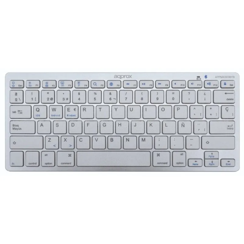 Approx APPMX300BTS Teclado Bluetooth Plata APPMX300BTS
