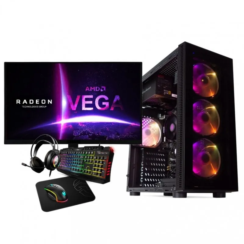 Arizone PackOne PC AMD Ryzen 5 5600G/16GB/480GB SSD + Monitor 24" LED FullHD + Combo Gaming 7427252259889