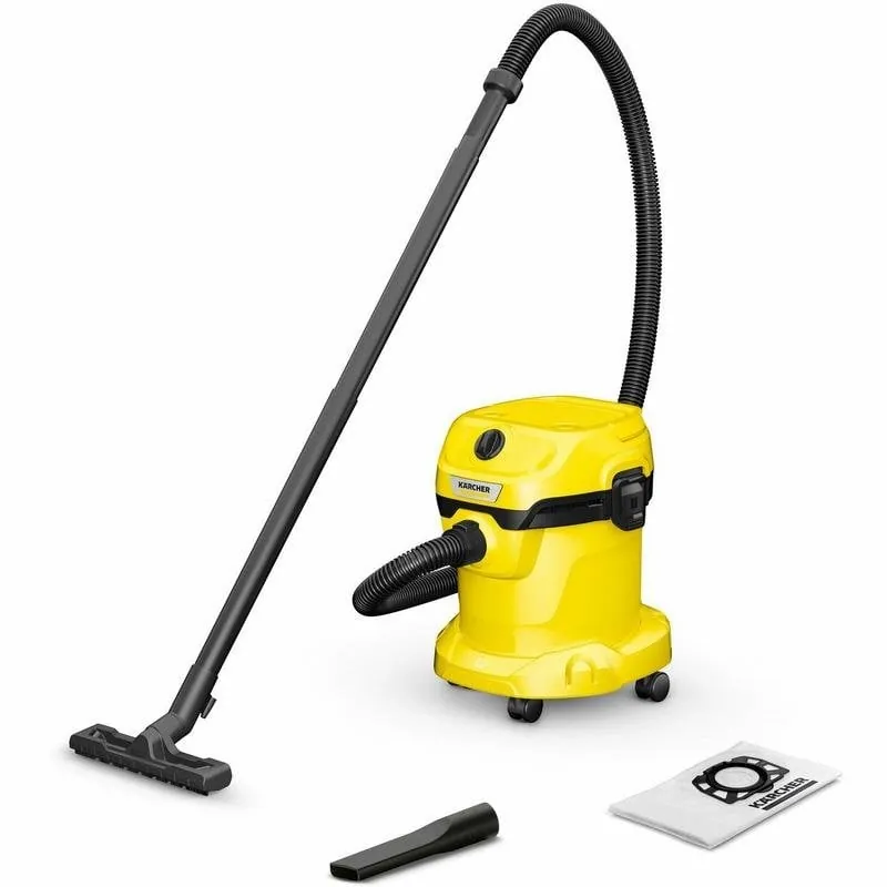 Aspiradora de tambor KARCHER WD 2 PLUS 1000 W Seca y húmeda Filtro de espuma 1.628-003.0