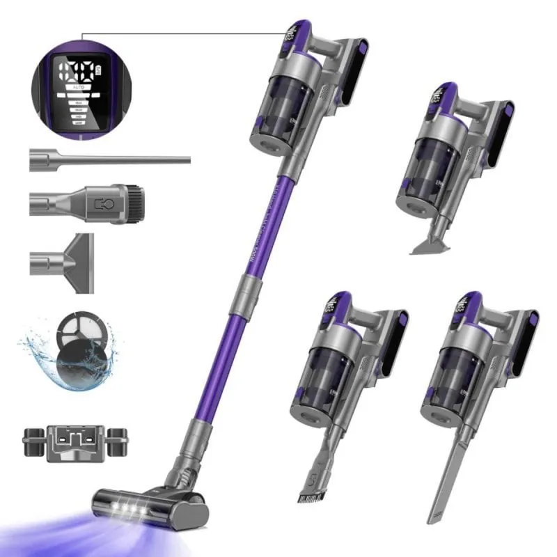 Aspiradora sin cable Redkey X18 500W 33000Pa Autonomía 65min Filtro ciclónico LED X18