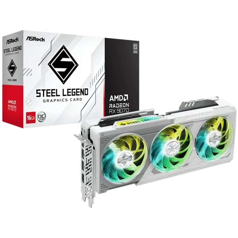 ASRock Steel Legend AMD Radeon RX 9070 OC 16GB GDDR6 FSR 4 90-GA5EZZ-00UANF