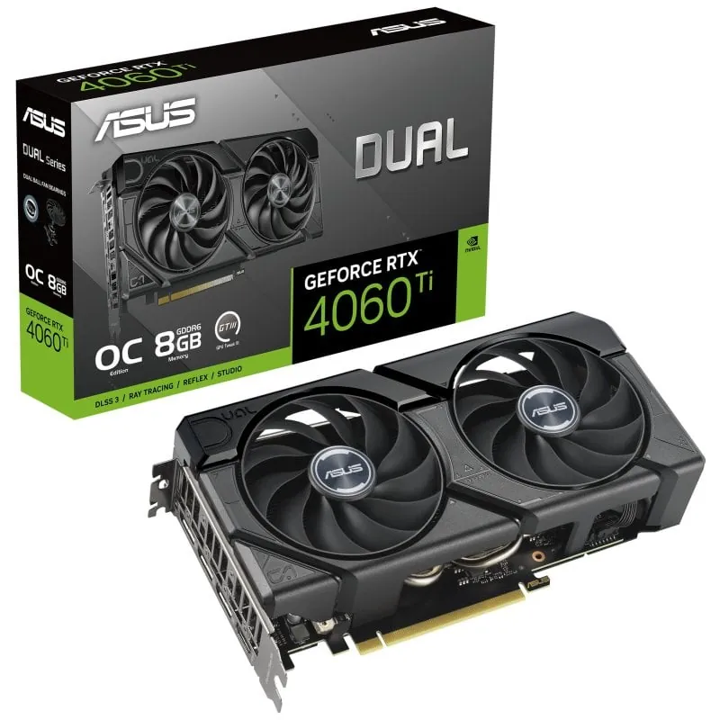 ASUS Dual GeForce RTX 4060 Ti EVO OC Edition 8GB GDDR6 DLSS3 90YV0J49-M0NA00