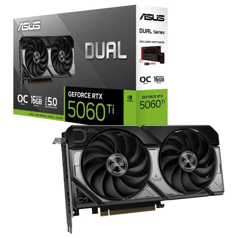 ASUS DUAL GeForce RTX 5060 Ti OC Edition 16GB GDDR7 Reflex 2 RTX AI DLSS4 90YV0MH0-M0NA00