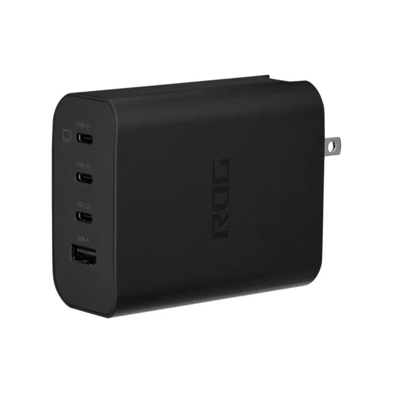 ASUS ROG Cargador GaN USB-C 140W 3 Puertos Carga Rápida PPS Quick Charge Negro 90XB09IN-BPW020