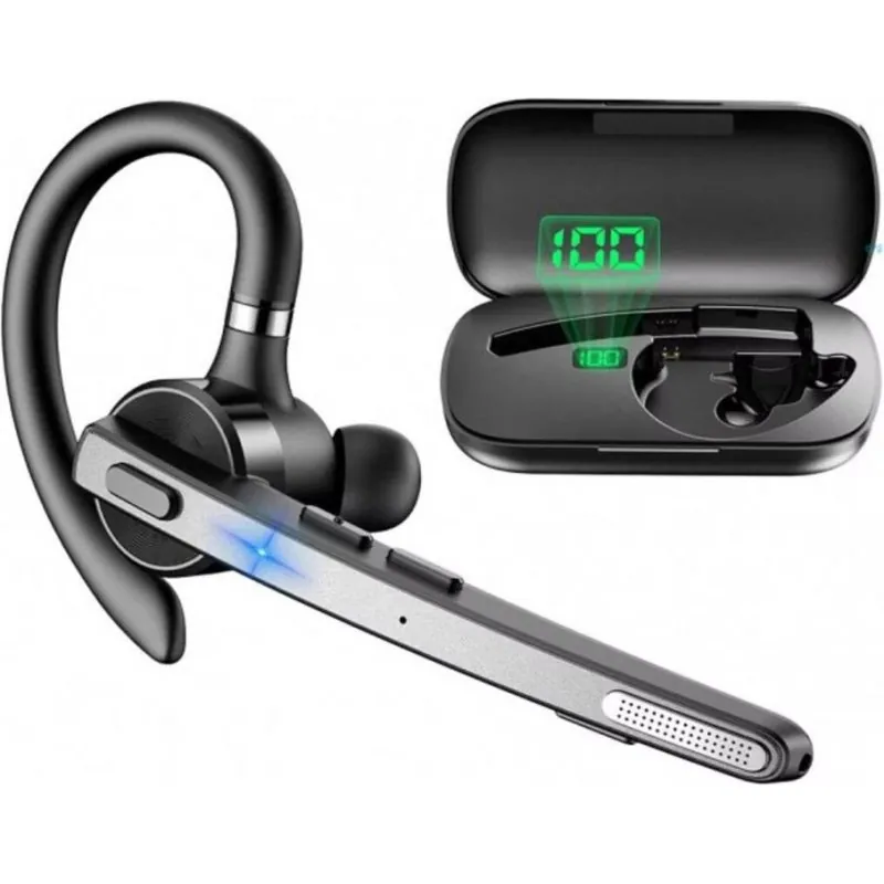 Auricular Axtel AXH-BT45 inalámbrico Bluetooth con Cancelación de Ruido para oficina, micrófono y base de carga, negro AXH-BT45