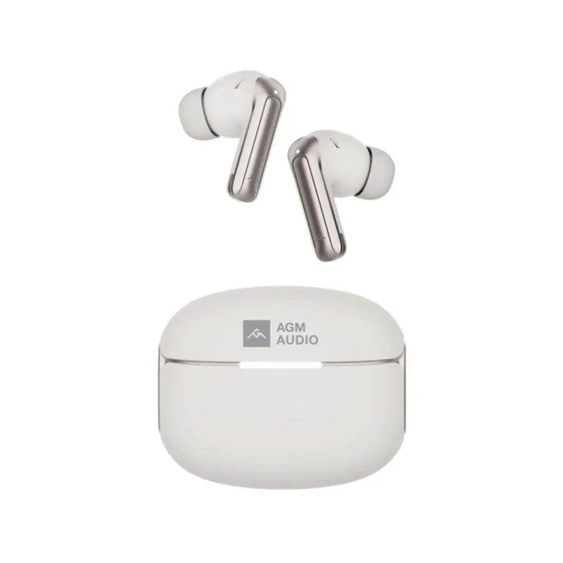 Auriculares AGM Buds 8 inalámbricos Bluetooth con Cancelación de Ruido y control táctil beiges YG01010002903