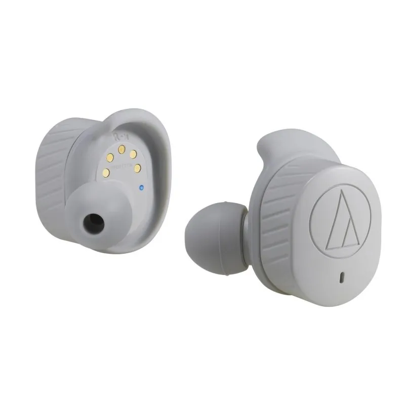 Auriculares Audio-Technica inalámbricos Bluetooth deportivos con micrófono y resistencia al agua en gris ATH-SPORT7TWGY