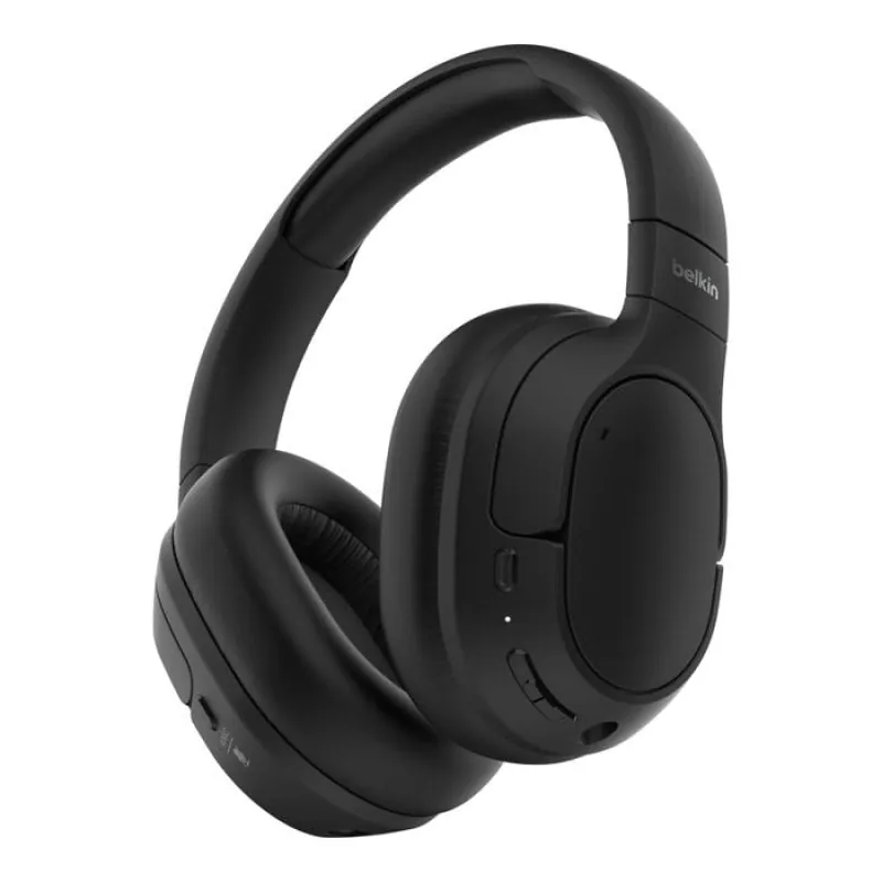 Auriculares Belkin inalámbricos Bluetooth 5.4 con cancelación híbrida y micrófono AUD008HQBK