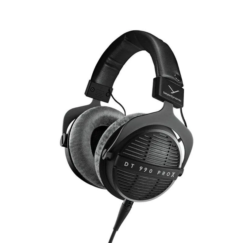 Auriculares Beyerdynamic DT 990 Pro X con cable conexión Jack, uso estudio y música, sistema abierto, color gris y negro 4010118008528
