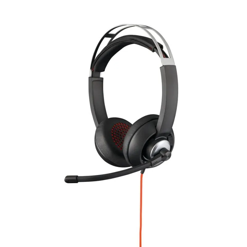 Auriculares Bluestork MC401 con cable USB y jack 3,5 mm para oficina, micrófono flexible y cancelación de ruido, color negro MC401