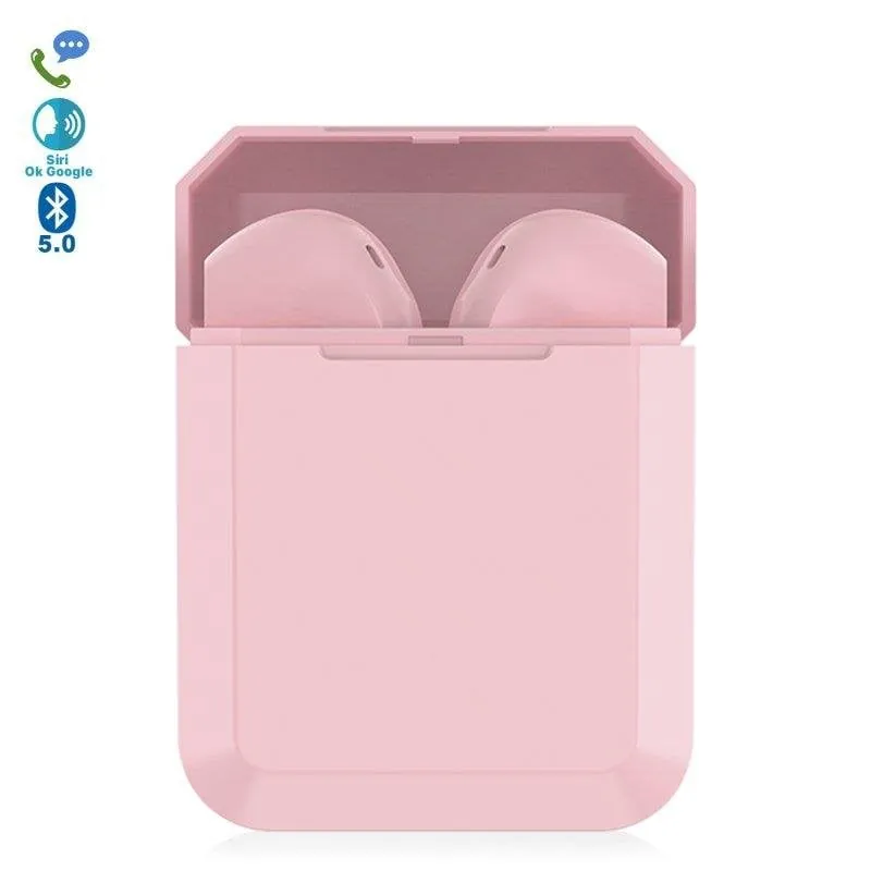 Auriculares Dam Electronics i2 inalámbricos Bluetooth 5.0 con Cancelación de Ruido y base de carga, ergonómicos poligonales, IPX5 DMAC0109C55