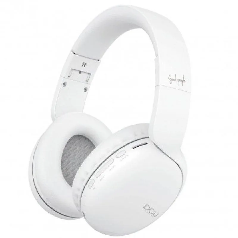 Auriculares DCU inalámbricos Bluetooth v5.0 con micro SD, radio FM y cable jack blanco 34152505