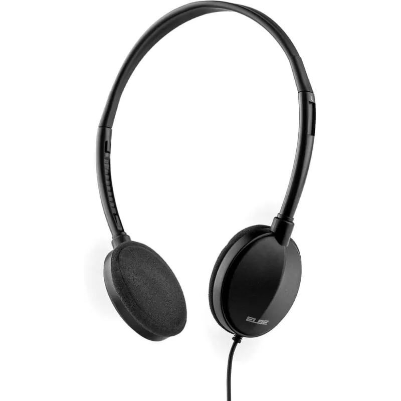 Auriculares Elbe AU789CC con cable, conexión alámbrica para llamadas y música, diadema negra 8435141906911