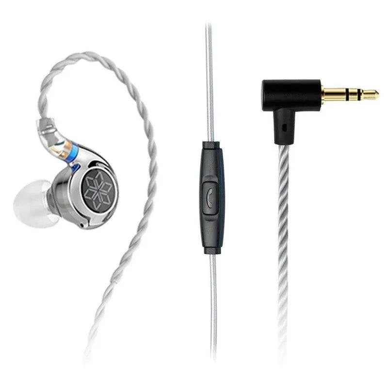 Auriculares Fiio FD11 MIC con cable Jack 3,5 mm para música y llamadas, micrófono integrado, color negro FD11-MIC-Silver