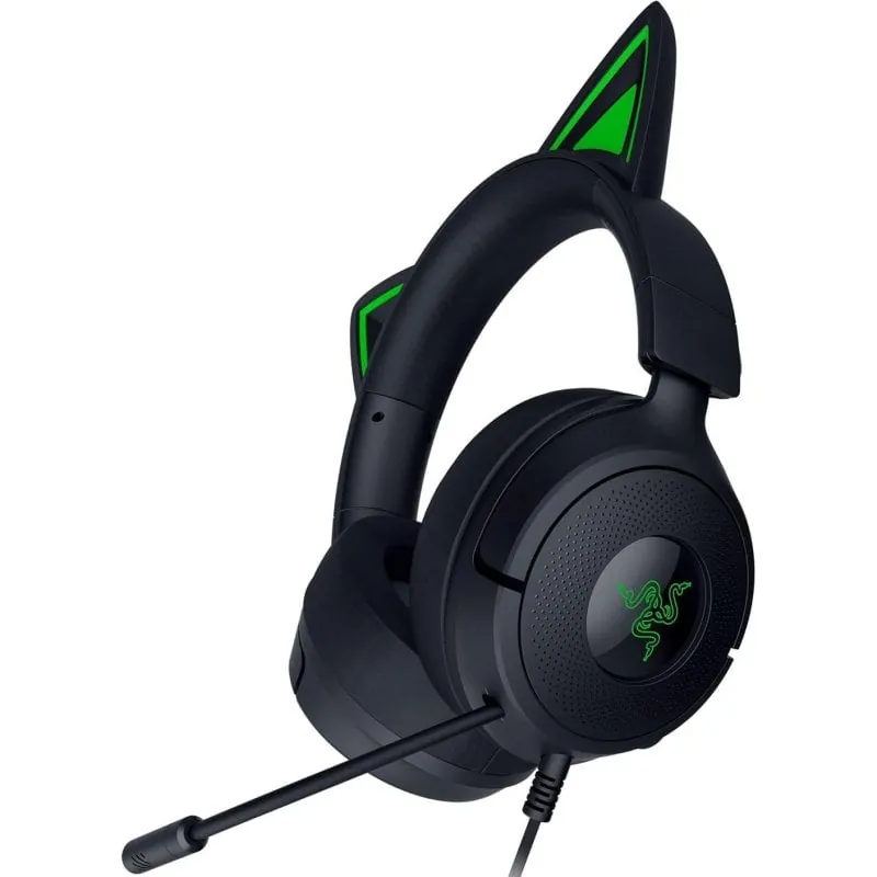 Auriculares Gaming Razer Kraken Kitty V3 X con cable orejas de gatito micrófono cardioide 40 mm negro RZ04-05350200-R3M1