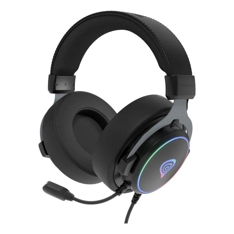 Auriculares GENESIS con cable, sonido 7.1 virtual, micrófono, RGB, negros NSG-2169