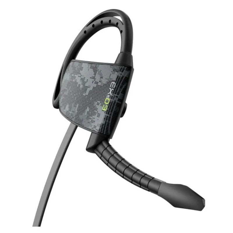 Auriculares Gioteck EX-03 con cable, gancho de oreja, cancelación de ruido, gaming negro y gris EX3XB3-11-M0