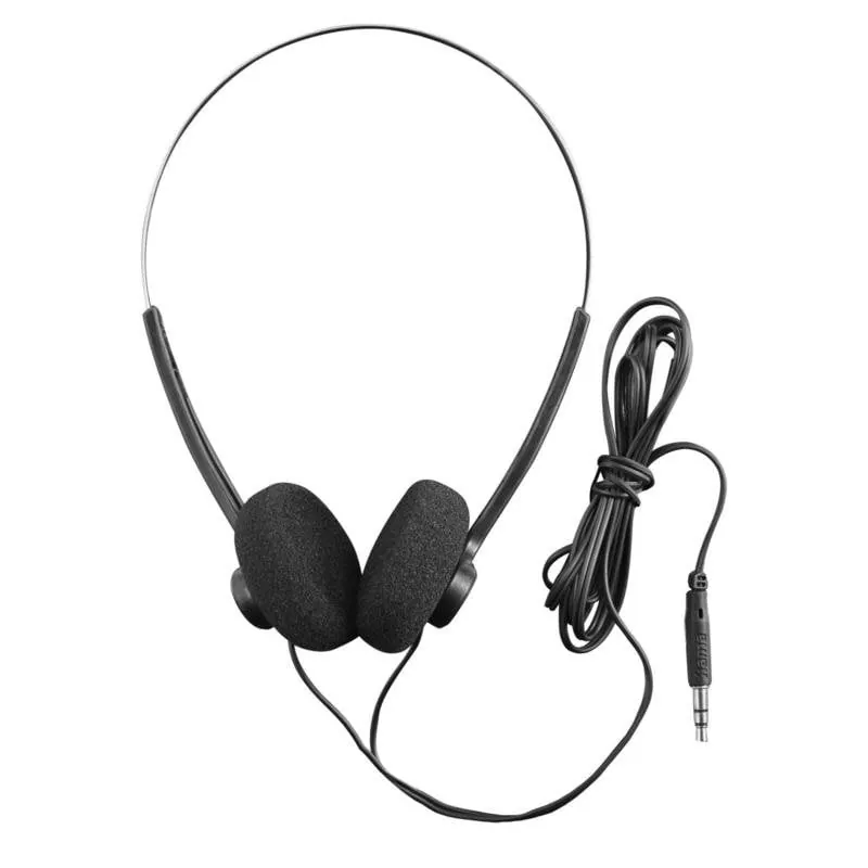 Auriculares Hama Slight II con cable Jack 3,5 mm para música, diadema ajustable, color negro 00221783