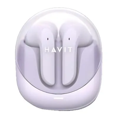 Auriculares Havit 6939119079086 inalámbricos Bluetooth para música, modo gaming, color violeta 6939119079086