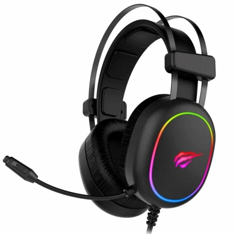 Auriculares Havit H2016U con cable Alámbrico Gaming Cancelación de Ruido RGB Negros H2016D-FL