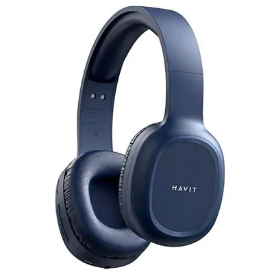 Auriculares Havit PRO inalámbricos y con cable Bluetooth para llamadas, música y deporte, color azul 6939119045715
