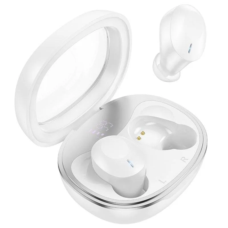 Auriculares Hoco EQ3 inalámbricos Bluetooth 5.3 con pantalla digital y soporte Siri blancos REF98565