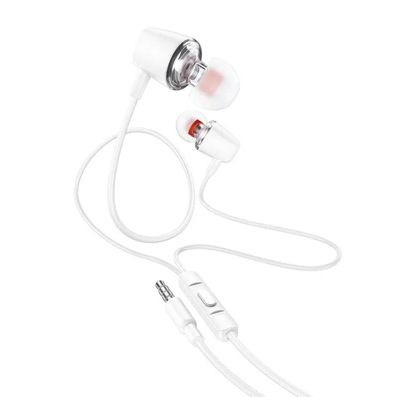 Auriculares Hoco M107 con cable Jack 3,5 mm para uso diario con micrófono y control, blancos REF94567