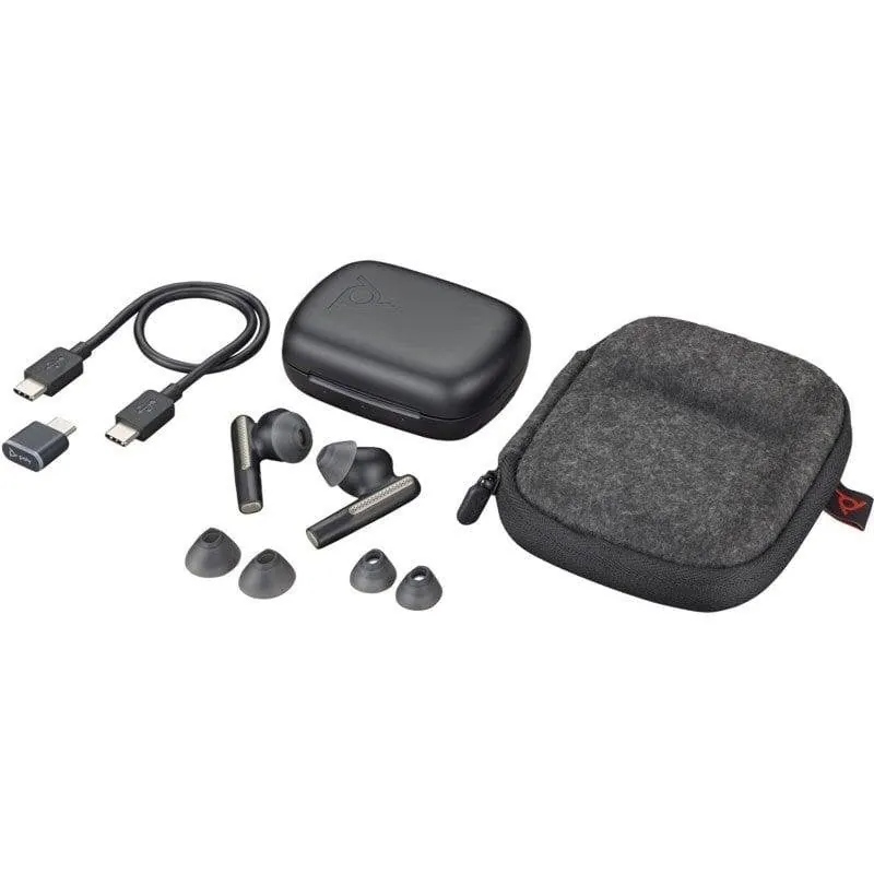 Auriculares HP Poly Voyager Free 60 UC inalámbricos Bluetooth 5.3 con micrófono, multipunto y carga inalámbrica, negros 7Y8M0AA