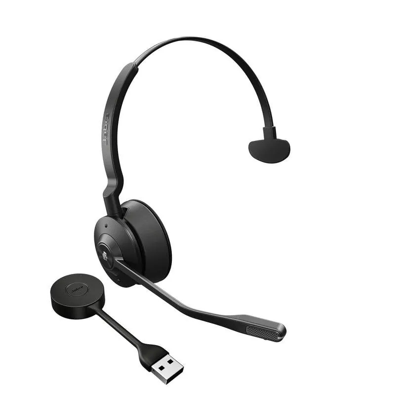 Auriculares Jabra Engage 55 inalámbricos DECT para oficina con micrófono y cancelación de ruido, negro y titanio 9553-450-111