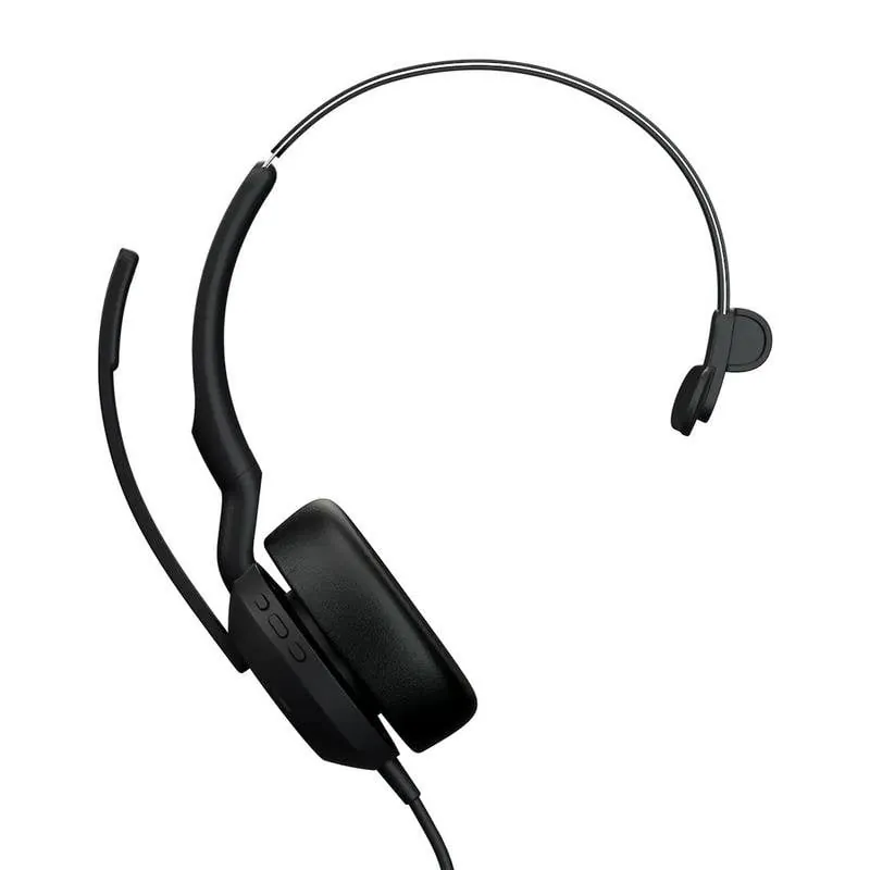 Auriculares Jabra Evolve2 50 con cable USB-A/USB-C para oficina, ANC y micrófono retráctil negros 25069-899-899