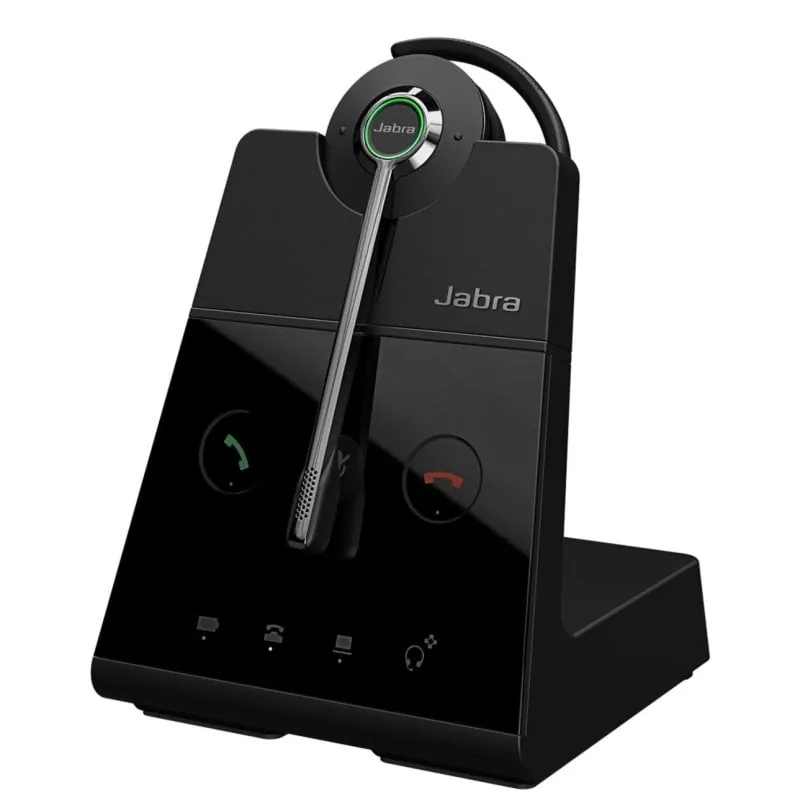 Auriculares Jabra inalámbricos DECT con micrófono Boom, cancelación de ruido y busylight negros 9655-553-117