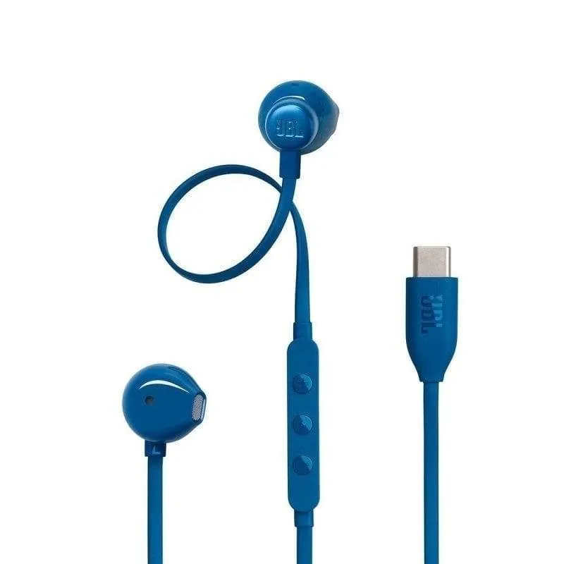 Auriculares JBL Tune 305C con cable USB-C para llamadas y música Hi-Res, micrófono, azul JBLT305CBLU