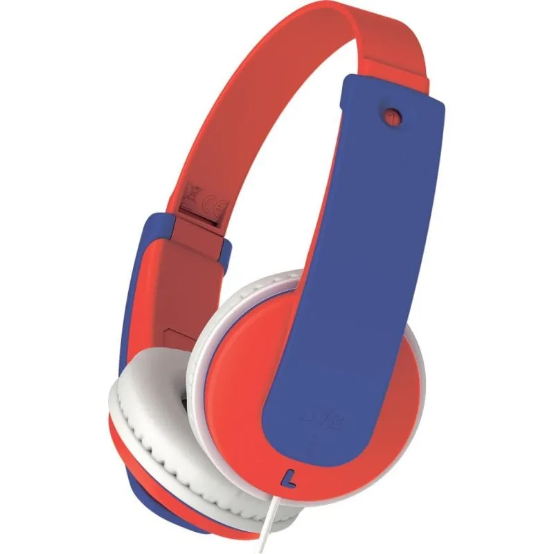 Auriculares JVC HA-KD7 con cable jack 3.5 mm diadema ajustable volumen limitado infantiles azul y rojo HA-KD7-RN-E