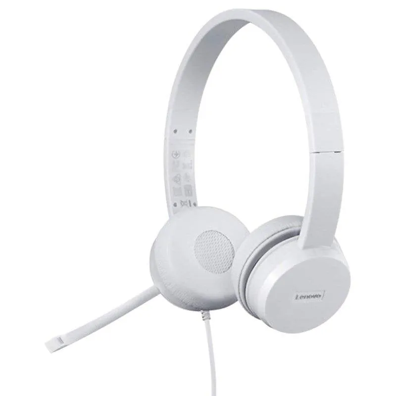 Auriculares Lenovo 110 con cable USB tipo A para oficina y call center gris nube 0195892059851