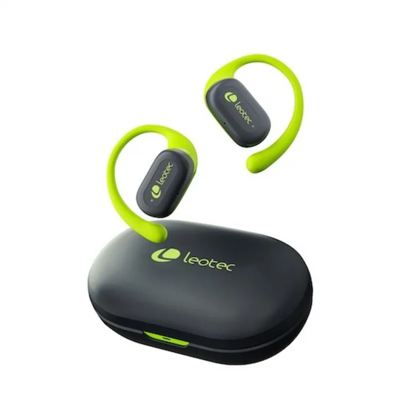 Auriculares Leotec Zenit Sport inalámbricos Bluetooth con cancelación de ruido y micro, IPX5, Open-ear, gris LETWS01G